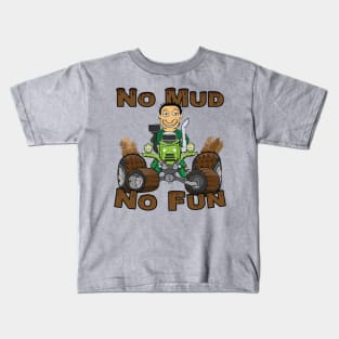 No Mud No Fun Off Road Tractor Green Kids T-Shirt